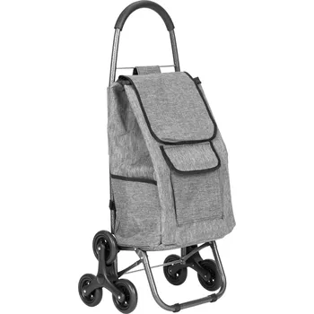 Nákupní košík ModernHome PGJSFC022-GY Nákupní vozík s taškou do schodů, 33 l, šedý