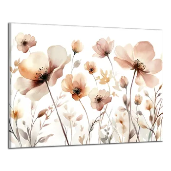Obraz Obraz na plátně Hnědé malované květy , jednodílný 4459AX