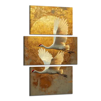 Obraz Obraz na plátně Letící jeřáby , třídílný 4462CX