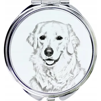 Kosmetické zrcátko Kuvasz - kapesní zrcátko s motivem psa, personalizované zrcátko do kabelky,