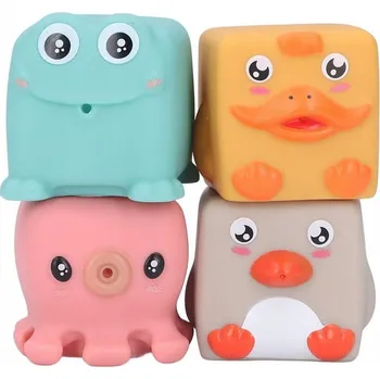 ostatní stavebnice Měkké senzorické stavebnice s vodními zvířátky, 4 ks