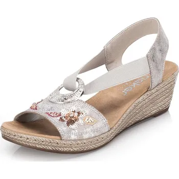 Dámské sandále Dámské sandály RIEKER 62466-90 stříbrná S6 42