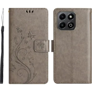 Pouzdro na mobilní telefon Flowers knížkové pouzdro na Honor 200 Smart 5G - šedé