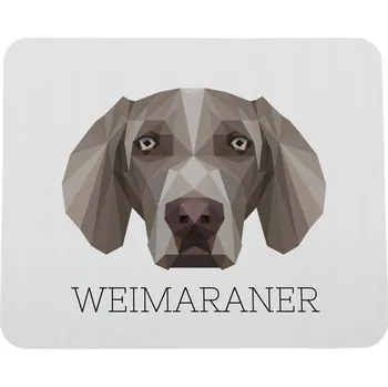 Obraz Výmarský ohař - geometrická podložka s fotografií a nápisem p