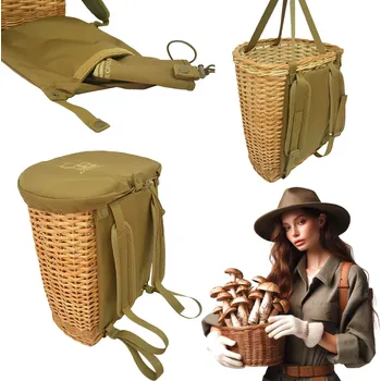 Koš - batoh Acropolis z proutí, béžový, 27 l, boho