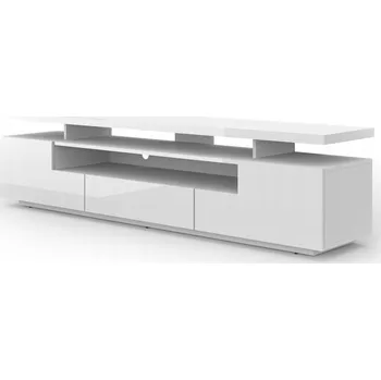 Televizní stolek TV stolek EVA 180 bílý mat (korpus) / bílý lesk (čela)