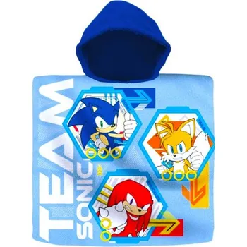 Euroswan Dětské pončo s potiskem Sonic - 100% bavlna