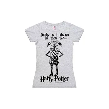 Pánské tričko Dámské tričko Harry Potter: Dobby Logo (S) šedé bavlna