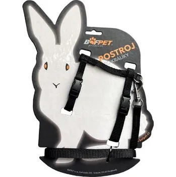 BAFPET Set postroj + vodítko pro králíky - Černá