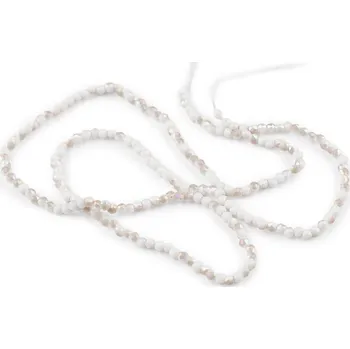 Korálek Skleněné korálky broušené ohňovky 2 mm s AB efektem, na šňůrce Varianta: 1 bílá AB, Balení: 1 sáček