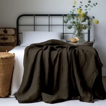 Přehoz na lůžko DARRÉ Mušelínový přehoz na postel Chocolate