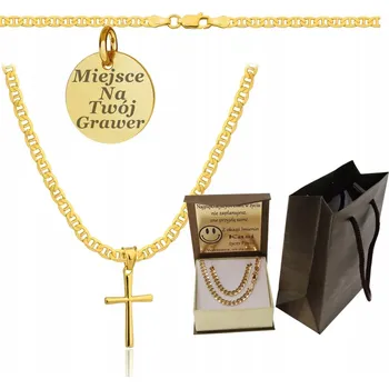 Řetízek ZLATÝ PÁNSKÝ ŘETÍZEK S KŘÍŽKEM GUCCI PLNÝ 925/585