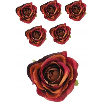 umělá květina 6x Umělá růže do kytice, hlavička poupě, umělé květy , tři barvy