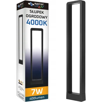 Venkovní osvětlení Kvadratový osvětlovací sloupek Masterled s vyměnitelným LED modulem, 80 cm, černý