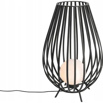 Stojací lampa Designová černá stojací lampa s opálovým stínidlem 70 cm - Angela