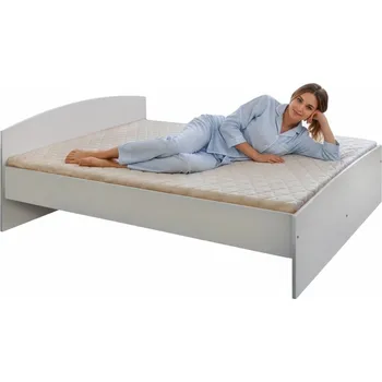 Postel Dřevěná manželská postel IDEA nábytek 160x200 bílá