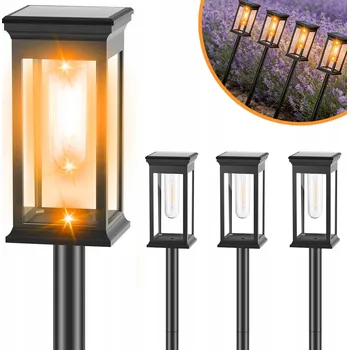 Venkovní osvětlení SOLÁRNÍ ZAHRADNÍ LAMPA LED SLOUPEK SOLÁRNÍ SVĚTLA DO ZAHRADY ZAPICHOVACÍ 4 kusů