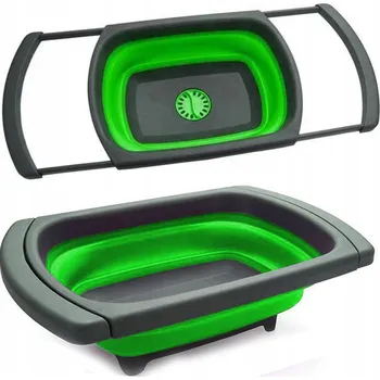 Miska pro psa Skládací cedník Rossner B1902, nastavitelný, zeleno-černý