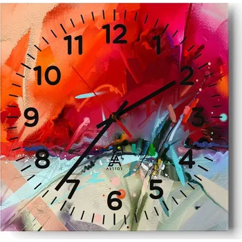 Hodiny Kuchyňské nástěnné hodiny 30x30 Abstrakce Skleněné hodiny do obýváku Moderní Tiché