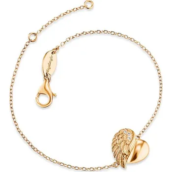 Oblečení a móda Engelsrufer Pozlacený stříbrný náramek Srdce s andělským křídlem a zirkony ERB-LILHW-G + 2 měsíce na vrácení zboží