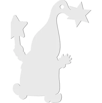 Vánoční dekorace Vánoční přívěsek Bombka Dřevěná BÍLÁ Skřítek Vánoční ozdoba MDF