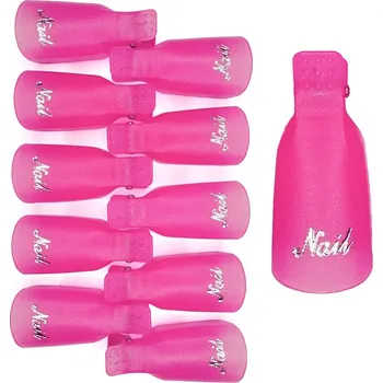 Odlakovač nehtů CuteNails Klipy na nehty pro odstranění gelu: růžové 10 ks