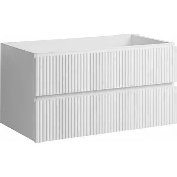 Koupelnový nábytek CERANO - Koupelnová skříňka pod umyvadlo Carole - bílá matná rýhovaná - 79x48x45 cm