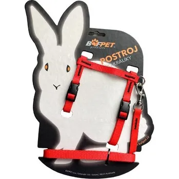 BAFPET Set postroj + vodítko pro králíky - Červená