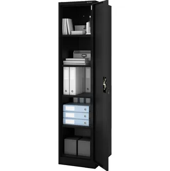 Šatní skříň JAN NOWAK Hluboká Kartotéční Kancelářská Skříň na Klíč ALEX D600 Černá