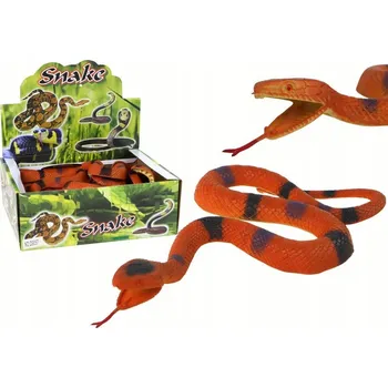 Umělý gumový had, hnědý s černo-šedými skvrnami