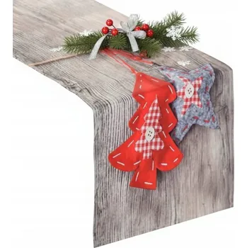 ubrus Béžový běhoun s červenými odstíny 140 x 40 cm