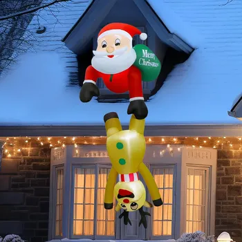 Vánoce Real Home Nafukovací Otec Vánoc se sobem 2,1 m vánoční dekorace Led osvětlení