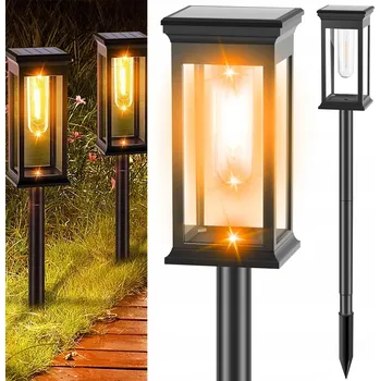 Venkovní osvětlení 2x SOLÁRNÍ LAMPA LED ZAHRADNÍ LUCERNA SVÍTILNA SE SOUMRAKOVÝM SENZOREM A PANELEM