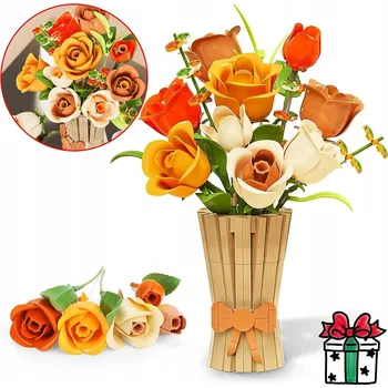 ostatní stavebnice STAVEBNICE BUKIET KWIATÓW RÓŻE ZESTAW 868 KS DÁREK PRO DÍVKY