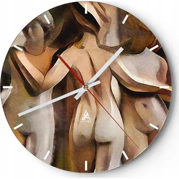 Hodiny Nástěnné hodiny do kuchyně 30x30 Žena Skleněné hodiny do obýváku Loft Tiché