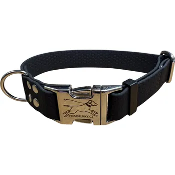 Obojek pro psa Obojek KLIK z HEXA materiálu - šíře 25mm Barva: Černá, Velikost: S, Barva spony: Stříbrná