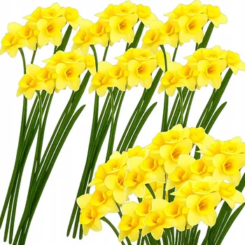 umělá květina 6 x NARCIS VĚTVIČKA VELKÁ 50 CM UMĚLÉ KVĚTINY JAKO ŽIVÉ DEKORACE JARO 6 KS