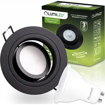 Halogenové svítidlo pod omítku, stropní, kulaté, nastavitelné, GU10 6W 3000K Černé