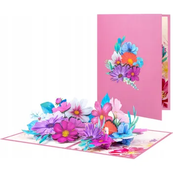 Obraz Přání Pohlednice 3D Pop-up Květiny - Krása Zahrady