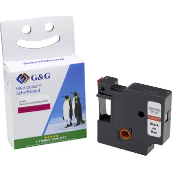 Papír pro tiskárny páska do štítkovače G a G BB-D-G-D1-45017 kompatibilní náhradní DYMO 45017 Barva pásky: červená Barva písma: černá 12 mm 7 m