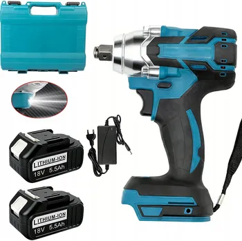 AKUMULÁTOROVÝ RÁZOVÝ UTAHOVÁK BEZKARTÁČOVÝ 650 Nm! 2x5,5 Ah, NA KOLA