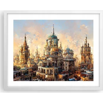 Obraz Obraz plakát na zeď v bílém rámu 50x40 staré město foto do obýváku