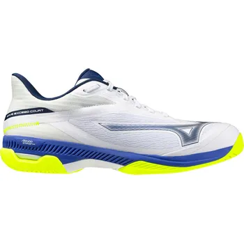 Pánská tenisová obuv Pánská tenisová obuv Mizuno Wave Exceed Court AC M White/Dazzling Blue/Lightning EUR 46