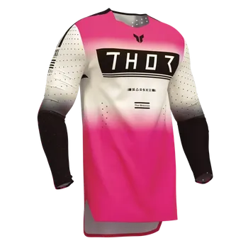 Moto dres Lehký a pružný motokrosový - enduro dres THOR SPORTMODE GEO barva vintage bílá/růžová (inovativní řada oblečení je navržena pro jezdce, kteří touží po neomezené pohyblivosti a chtějí dosáhnout maximálního výkonu)
