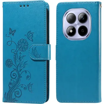 Pouzdro na mobilní telefon Flowery knížkové pouzdro na Xiaomi Redmi Note 15 Pro 4G - modré