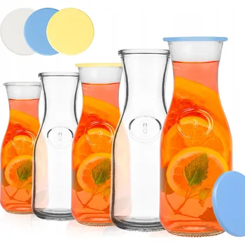 5 x skleněná KARAFA džbán karafy na vodu nápoje LIMONÁDA ŠŤÁVA 500 ml 0,5 l