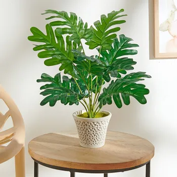 umělá květina Monstera v květináči zelená Výška 40 cm. Květináč průměr 11 cm.