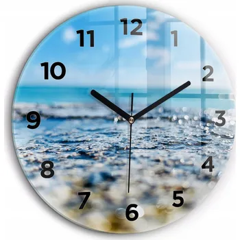 Hodiny Foto Hodiny Skleněné Nástěnné Do Moderních Interiérů Fotografie vody průměr 60 cm