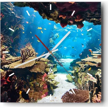 Hodiny Velké nástěnné hodiny 40x40 Rafa Moře Skleněné tiché hodiny