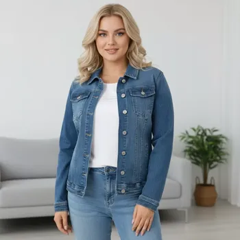 Dámská casual bunda Džínová dámská bunda modrá Sunbird